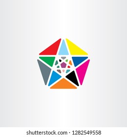 colorful pentagon star geometric vector logo 