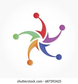 colorful pentagonal logo. abstract star logo.