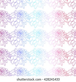 Colorful peony decor seamless pattern. Vector illustration for your design