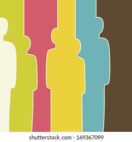 Colorful people. Background with abstract human.
