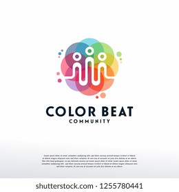 Colorful People Beat logo vector, Community logo designs template, design concept, logo, logotype element for template