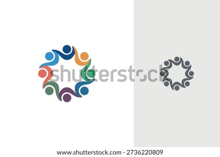 Colorful People Circle Community Logo Design

