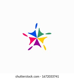 colorful people community icon vector design template