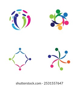 Colorful People and Community Logo Vector