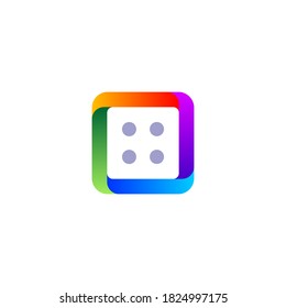 colorful people and dice logo design	