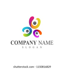 Colorful People Group Logo Template