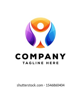 colorful people logo, human logo template for your company