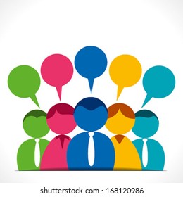colorful people with message bubble vector