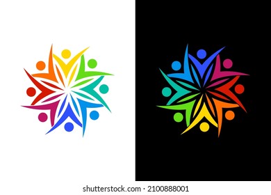 Colorful people ornament. Very suitable various business purposes also for symbol, logo, company name, brand name, icon and many more.