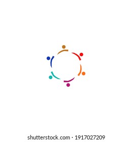 Colorful people sign, symbol, art isolated on white