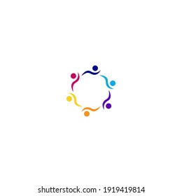 Colorful People sign, symbol, artwork isolated on white