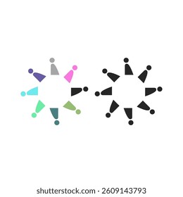 COLORFUL PEOPLE TEAM TEAMWORK UNION SIGN SYMBOL LOGO
