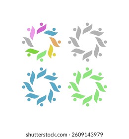 COLORFUL PEOPLE TEAM TEAMWORK UNION SIGN SYMBOL LOGO
