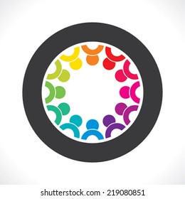 colorful people teamwork icon design vector