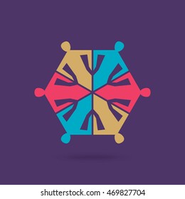Colorful peoples design for teamwork concept illustration