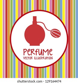 colorful perfume over lines background. vector illustration