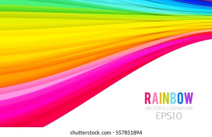 Colorful Perspective Rainbow Wave Background. Bright Motion. Happy Space. Vector illustration