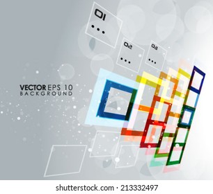 Colorful Perspective Square Design Eps 10