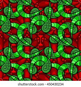 Colorful petal flower. Mandala doodle style. Vector illustration. Seamless pattern.