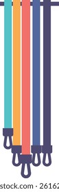 Colorful pets leash set vector illustration