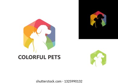 Colorful Pets Logo Template Design Vector, Emblem, Design Concept, Creative Symbol, Icon