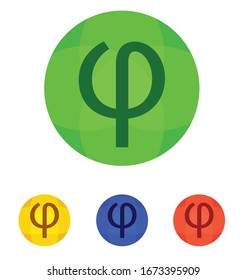símbolo phi colorido, icono vector phi.