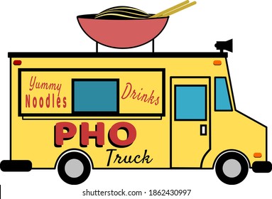 Colorful Pho Vietnamese pho soup truck