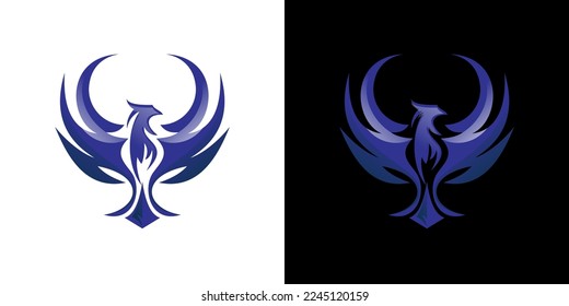 Colorful phoenix icon for game or sport company