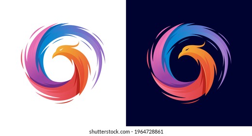 Colorful Phoenix Logo Designs illustration vector template
