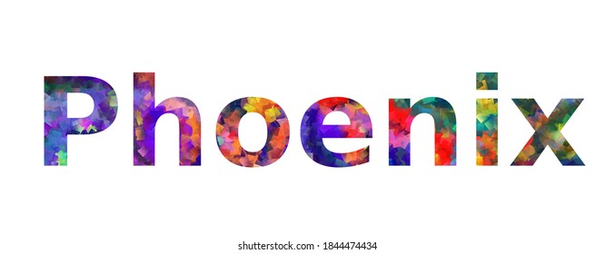 Colorful Phoenix text vector design