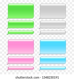 Colorful phone chat bubbles concept isolated vector set