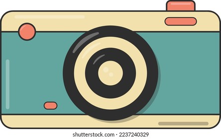 colorful photo camera, with details of brightness and shadow.