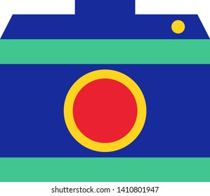 Colorful photo camera flat illustration on white