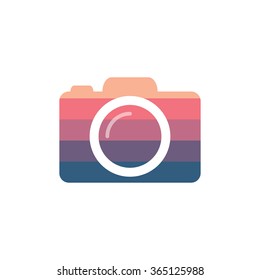 Colorful photo camera silhouette, design element