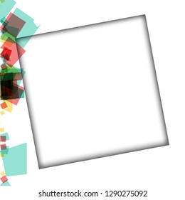 Colorful photo frames, vector illustrations. square borders with various colors and transparent patterns that are isolated on a white background