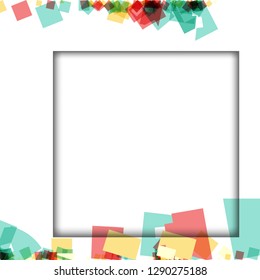 Colorful photo frames, vector illustrations. square borders with various colors and transparent patterns that are isolated on a white background