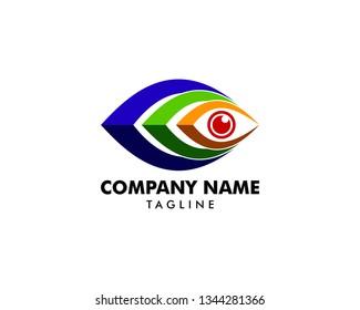 Eye Logo Design Vector Template Colorful Stock Vector (Royalty Free ...