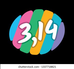 colorful pi number concept