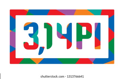 colorful pi number design