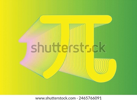 Colorful Pi symbol illustration with repeated outline creating a 3D effect.