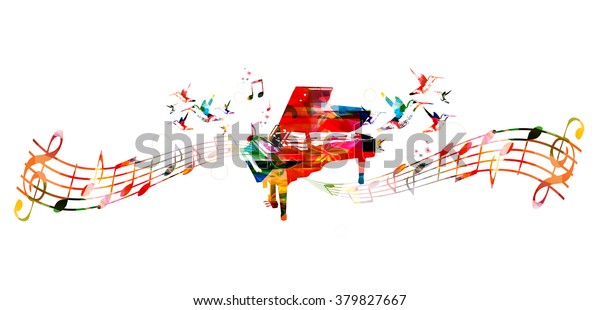 Colorful Piano Design Music Background Stock Vector (Royalty Free ... Rainbow Piano Backgrounds