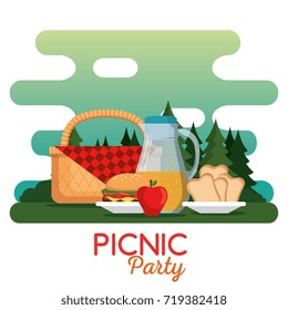 colorful picnic party poster