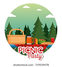 colorful picnic party poster