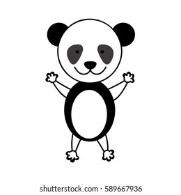 colorful picture cute panda animal vector illustration