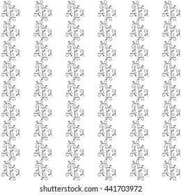 Colorful picture: the cute pattern of cats silhouettes on a white background
