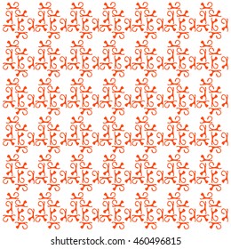 Colorful picture: the cute pattern of cats silhouettes on a white background