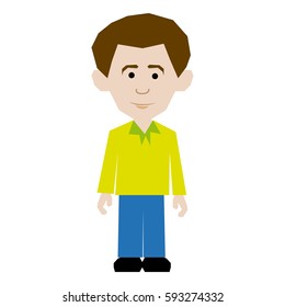 colorful picture man dressed casual style vector illustration