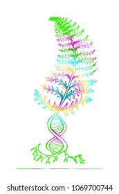 Colorful picture of a psychedelic deer with plants and patterns.