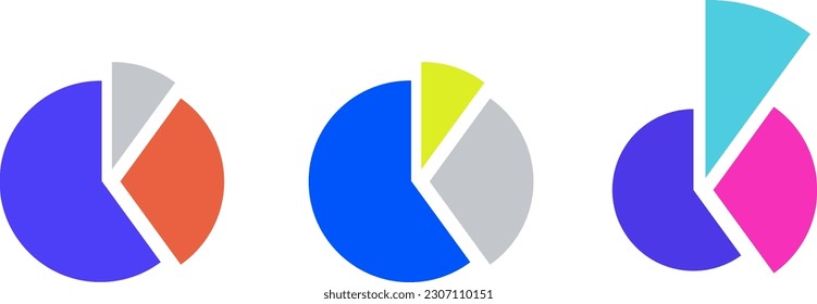 colorful Pie chart design variation set