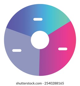 Colorful pie chart is displaying market share and data analysis with copy space